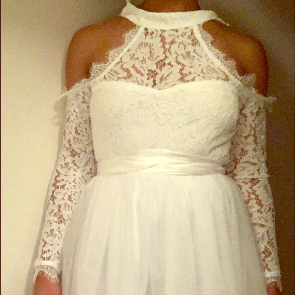 Ivory Lace Halterneck Bodysuit